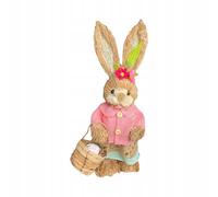 Figurine De Lapin De Paques Debout En Paille