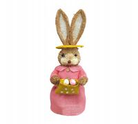 Figurine De Lapin De Paques Debout En Paille