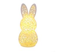Figurine de lapin de Pâques éclairée, lampe de lapin creuse de 12,5 cm avec lumière LED douce, décoration imprimée pour centre de table de printemps (U2-40 lapin)