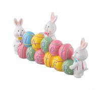Figurine de lapin de Pâques en résine avec œufs pour afficher une table décorative pour rehausser les fêtes de fin d'année, pour la maison ou les lieux de fête