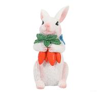 Figurine de lapin de Pâques en résine pour bureau et fête, pièce d'artisanat décorative pour apporter une ambiance joyeuse à la maison ou au bureau (B)