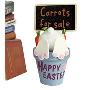 Figurine de lapin de table Jésus Tably Bundle Lapin de Pâques Décoration de fût de Pâques Bunny Logo de table Décoration mignonne Figurine créative en forme de seau | Décoration de Pâques Figurine de