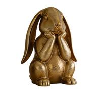 Figurine De Lapin Doré - Ajouter Un Charme De Printemps Élégant À N'importe quel Espace | Décoration De Statue De Lapin À Pâques Avec Design En Résine Dorée | Pour La Maison, Moi