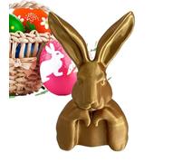Figurine de lapin doré - Décoration de lapin en polyrésine dorée de 15 cm | Figurine de lapin doré pour la maison, fête, salon, chambre à coucher, bureau, étagère, table à manger, cheminée, entrée