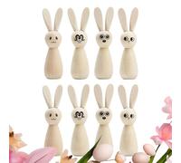 Figurine de lapin en bois brut - Lot de 8 poupées vierges en forme de lapin lisses à peindre | Décoration artistique créative soutenant le dessin, le coloriage, affichage fait à la main, cadeau