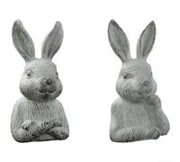 Figurine de lapin en résine avec aspect bronze antique décor nordique pour studio, loft ou petite maison (E)