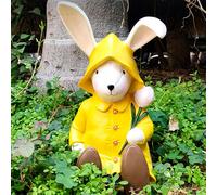 Figurine De Lapin En Résine Avec Vêtements, Poupée De Lapin, Modèle Animal, Sculpture De Lapin