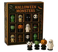 Figurine de l'Avent d'Halloween 2025 - modèle en résine de 30 cm - Jouet de décoration avec compte à rebours de l'Avent de 12 jours | Figurines de s à collectionner d’Halloween | Idéal po