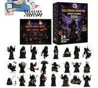Figurine de l'Avent d'Halloween | Ornements de vacances gothiques en acrylique 2D | Calendrier de compte à rebours d'Halloween de 24 jours | Pour fête de vacances, maison, bureau, dortoir, ferme