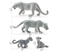 Figurine De LéOpard Des Neiges En Pvc, 4 PièCes, LéOpard Des Neiges RéAliste, ModèLe D'animaux Sauvages Miniatures, Figurine D'action Pour La Clooection