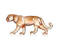 Figurine de léopard en cristal réaliste pour décoration de table (doré)