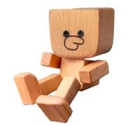 Figurine de l'homme en bois tremblant - Panneau en bois | Figurines de voiture pour tableau de bord | Statue drôle pour Birthday Road Trip Truck Sedans Console de la console de la chambre à coucher