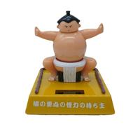 Figurine de lutteur de sumo solaire, figurine de tableau de bord, décoration intérieure de voiture, sculpture décorative mignonne, figurine créative amusante de lutteur de sumo solaire pour voiture et