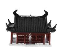 Figurine de Maison Chinoise Miniature en Plastique pour Aquarium et Zen | Architecture Traditionnelle, Décor Compact pour Plantes et Poissons, Structure Eau-terre, Beauté Solide sans Fade