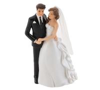 Figurine de mariage - CHAKS - Couple de mariés se tenant la main - Blanc et Noir
