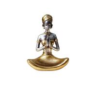 Figurine de méditation de dame africaine en résine, décoration de table métallique, étagère d ' affichage, coin d ' étude, ornement de chevet, moderne, statues africaines pour la décoration de la