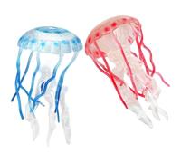 Figurine de méduse 2 pièces 2 couleurs réalistes fausses méduses détaillées et jouet éducatif poisson pour enfants figurines décoratives d'animaux marins en PVC pour la maison, la maternelle, la