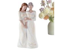 Figurine de mère, statue maman et fille - Cuddly mère fille ornements 'bureau - Exprime les relations amoureuses entre mère et fille