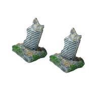Figurine de modèle de construction de ruines pour décoration d ' aquarium, bâtiment d ' ornement en résine peint à la main pour accessoires de paysage d ' aquarium, accessoire de paysage d '