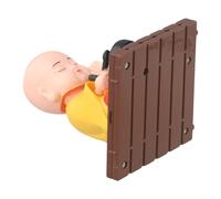 Figurine de moine à énergie solaire en ABS qui hoche la tête pour voiture, maison, bureau, figurine Bobblehead activée par la lumière du soleil pour ajouter de l'ambiance (rouge)