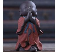 Figurine de Moine Statue de Bouddha, Sculpture Zen pour la décoration de la Maison, décoration Bouddhiste en céramique, Ornements, Rouge