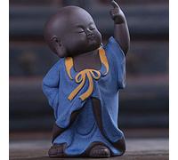 Figurine de Moine Statue de Bouddha, Sculpture Zen pour la décoration de la Maison, décoration Bouddhiste en céramique, Ornements, Bleu