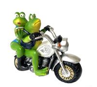 Figurine de moto grenouille colorée pour l'esthétique du jardin et de la maison