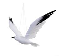Figurine de mouette artificielle blanche en mousse - Décoration réaliste - Oiseau volant - Fait à la main - Statue à plumes à suspendre au mur - Pièce d'accentuation de table - Fausse faune sauvage