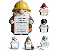Figurine de nain de bâtisseur de soutien émotionnel | Cadeau apprécié des ouvriers du bâtiment et des ingénieurs | Construire une meilleure décoration de bureau | Décoration unique de promotion