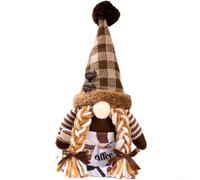 Figurine de nain de café - Décoration de Noël pour les vacances sur le thème des elfes - Utilisation intérieure - Fabriquée à partir de tissu polyester durable - Convient pour une présentation