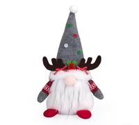 Figurine de nain de Père Noël et Rudolph conçue pour les saisons de vacances, avec un élément unique de nain sans visage, pour diverses expositions intérieures et extérieures (homme)