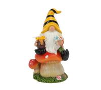 Figurine de nain solaire en résine à LED pour décoration de jardin, sculpture de nain de jardin éclairée pour terrasse et rebord de fenêtre, multicolore