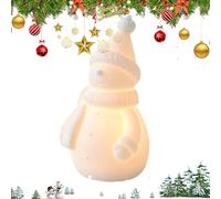 Figurine de Neige de Noël éclairée - Décoration de Bonhomme de Neige éclairée de Noël, Luminous White Ceramic Snowlen for Thanksgiving Dormitory School Party Offices Room