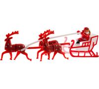 Figurine de Noël avec rennes Décoration rouge et blanc 14 cm de long