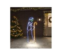 Figurine de Noël Berger et Agneau avec 168 LED Décoration de Noël Ornement de Vacances Décoration de Fête Salle de Séjour Intérieur 102,5x35 cm