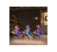 Figurine de Noël de Trois Mages avec 504 LED Décoration de Noël Ornement de Vacances Décoration de Fête Salle de Séjour Intérieur 70x50 cm