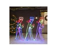 Figurine de Noël de Trois Rois avec 504 LED Décoration de Noël Ornement de Vacances Décoration de Fête Salle de Séjour Intérieur 99,5x45,5 cm