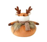 Figurine de Noël en tissu pour décoration de table, A | Construction en tissu avec rembourrage en coton PP, bois de cerf et écharpe, corps arrondi et bras tendus