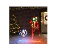 Figurine de Noël Marie et Joseph avec 264 LED Décoration de Noël Ornement de Vacances Décoration de Fête Salle de Séjour 40x55&38x100cm