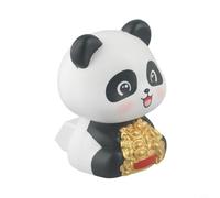 Figurine de panda qui hoche la tête à l'énergie solaire - Ornement avec panneau solaire pour tableau de bord de voiture, bureau à domicile ou décoration de jardin - Matériau ABS - Bonne chance (A)