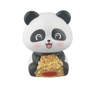 Figurine de panda qui hoche la tête à l'énergie solaire pour tableau de bord de voiture ou décoration d'intérieur - Ornement ABS absorbant la lumière avec symbolisme de paix et de chance - Convient