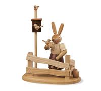 Figurine de Pâques Hasenfrau Am Palissade Nature Petit Haut 14cm Neuf Décoration
