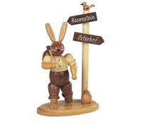 Figurine de Pâques Lapin Randonneurs Am Poteau Indicateur Nature Petit H=14 CM