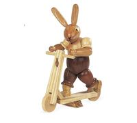 Figurine de Pâques Lapin Sur Scooter Nature Petit Hauteur 11cm Neuf Décoration