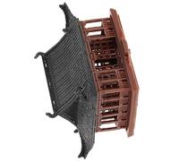 Figurine de Pavillon Pagode Chinoise, Décor Zen pour Bureau et Aquarium | Plastique Marron, Style Architecture Traditionnelle, pour Maison de Poupée, Bonsaï, Étagère, Micro-paysage