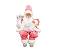 Figurine de Père Noël Assis, Figurine de Père Noël Traditionnelle Rouge Décoration de Noël Ornement Poupée Figurine de Père Noël Longue Barbe pour Table Cheminée Décoration de Noël Santa Claus
