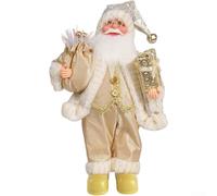 Figurine de Père Noël debout en tissu de 30,5 cm | Figurine debout festive, 30,5 cm de hauteur, vacances joyeuses pour l'esprit, affichage de fenêtre accrocheur (A)