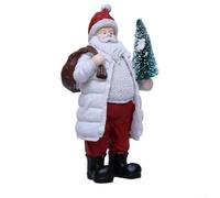 Figurine de Père Noël en résine - Décoration saisonnière - Ornement peint à la main - 20 x 9 x 6 cm - Pour la maison - Objet de collection pour la fête - Beau accroche-regard pour la famille, les amis
