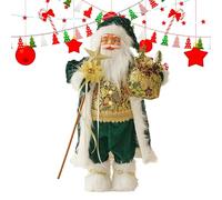 Figurine de Père Noël verte - de Noël créative, statue de Noël debout | Décoration de vacances en tissu PP pour salon, chambre à coucher, scène de vitrine de Saint-Nicolas, décoration de bureau