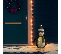 Figurine de Pingouin de Noël à LED Tissu 120 cm Ornement Décoration vidaXL